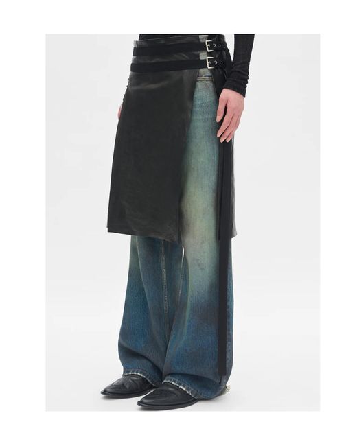 Ann Demeulemeester Black Mane Knee Lenght Kilt for men