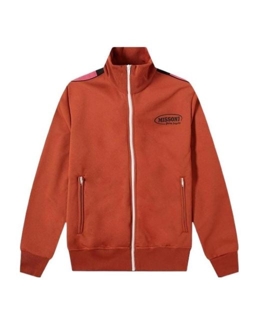 Palm Angels Red X Missoni Sport Logo Print Track Top for men