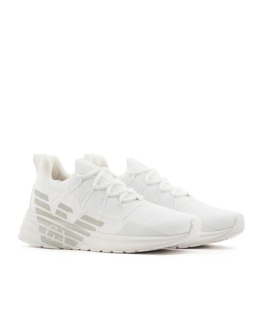 EA7 White Laced Sneakers for men