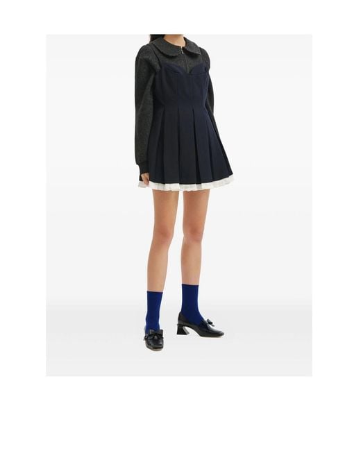 ShuShu/Tong Blue Shushu/Tong Pleated Sweetheart Dress