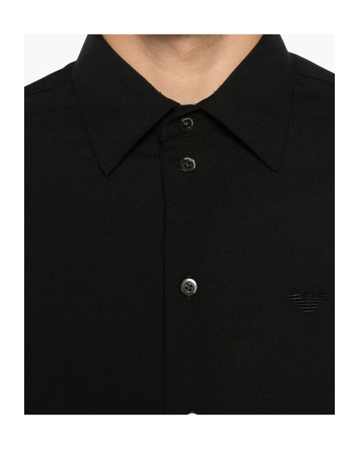 Emporio Armani Black Button Shirt for men