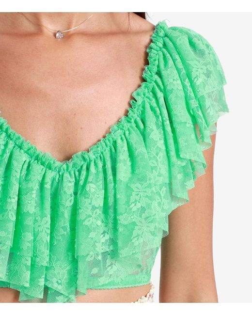Aniye By Green Ruffled Blouse