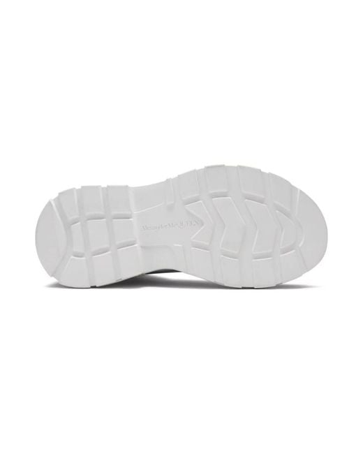 McQueen Gray Tread Slick Metallic-Effect Sneakers