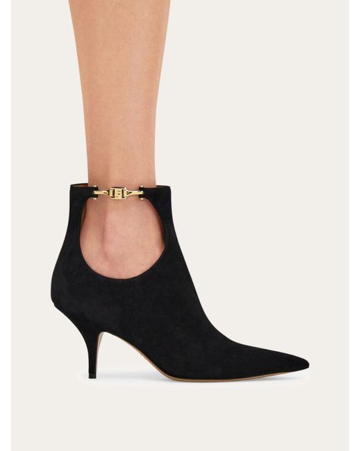 Ferragamo Black Cutout Ankle Boot