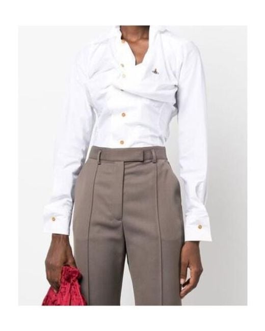 Vivienne Westwood White Drunken Ruffled Shirt