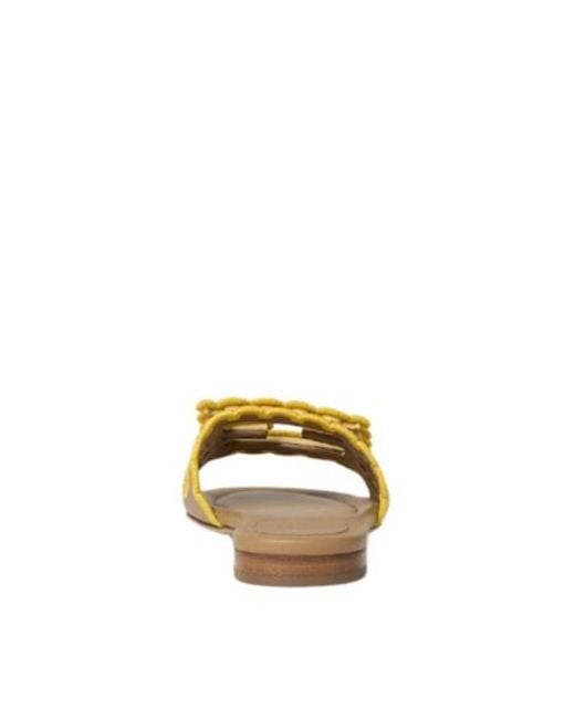Fendi Metallic Baguette Openwork Embroidered Slides