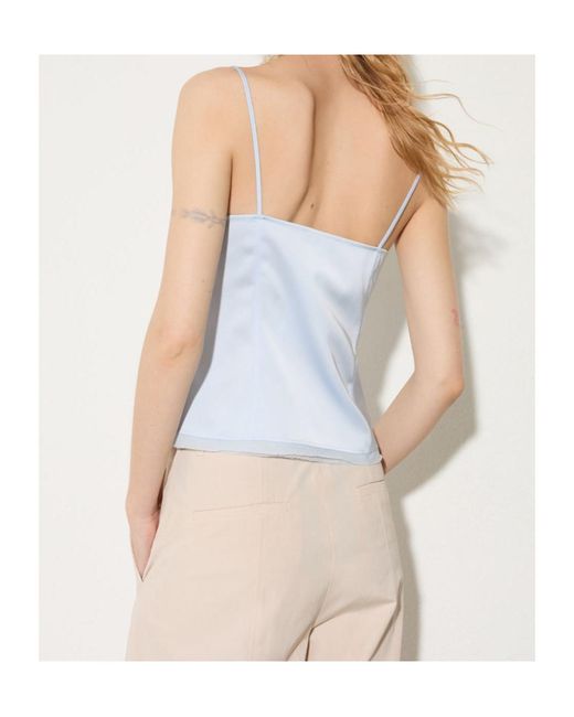 MAX&Co. Blue Fluid Satin Top