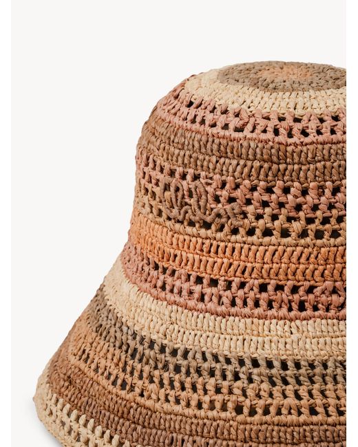 Chloé Brown Chloé Sunset Woven Bucket Hat
