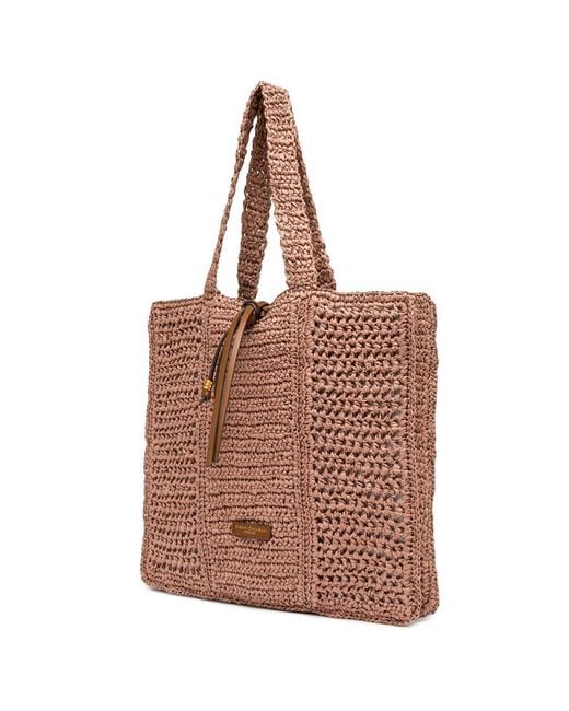 Gianni Chiarini Brown Nefeli Crochet Shoulder Bag