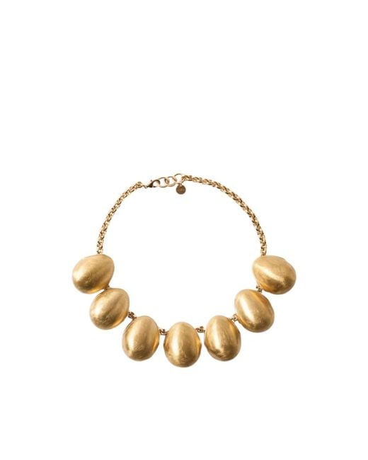 Jacquemus Metallic Oval Shape Raisin Detailed Necklace