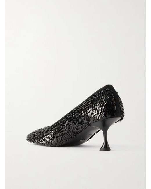Proenza Schouler Black Tee Sequined Mesh Pumps