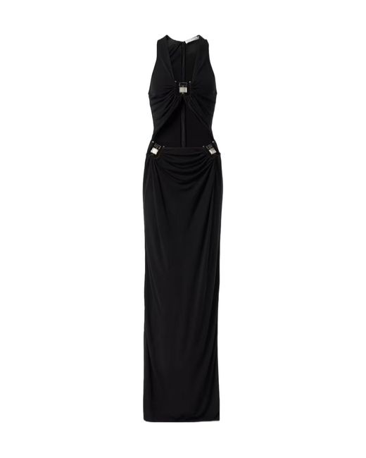 Christopher Esber Black Duo Bezel Quartz Jersey Maxi Dress
