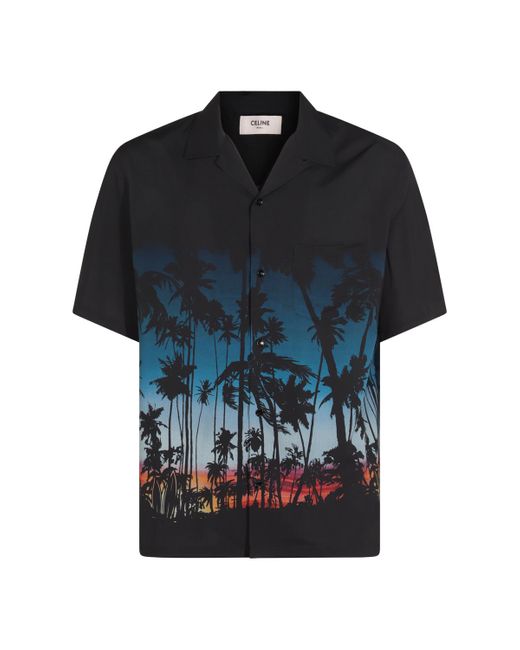 Céline Black Hawaiian Shirt for men