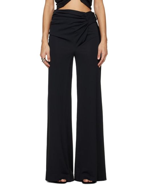 Rabanne Blue Wraparound High-Rise Palazzo Pants