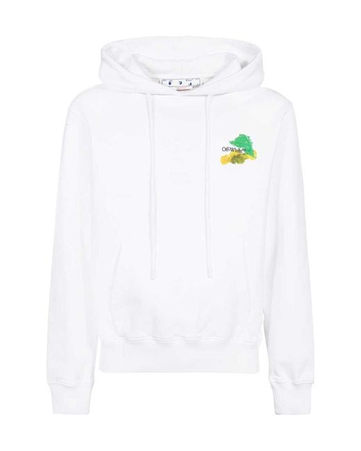 Off-White c/o Virgil Abloh White Logo Printed Drawstring Hoodie for men