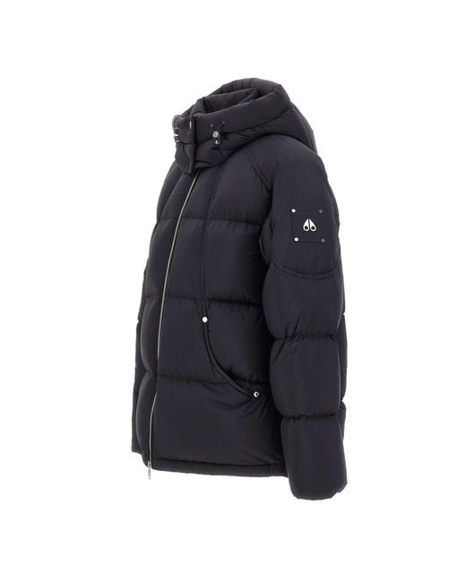 Moose Knuckles Blue Zip-Up Hooded Down Jacket