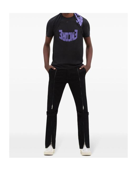 Courreges Black Graphic-Print T-Shirt