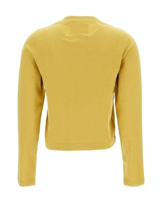 Extreme Cashmere Yellow Long-Sleeved Crewneck T-Shirt