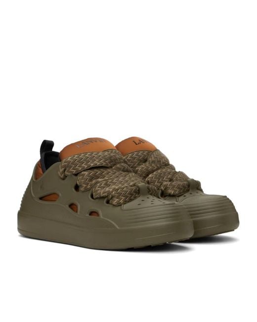 Lanvin Green Curb Interchangeable-Lining Sneakers for men