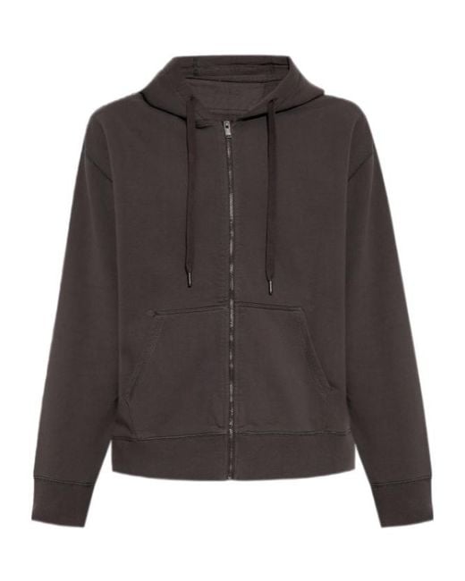 Zadig & Voltaire Gray Sacha Skull-Print Zip-Up Hoodie for men