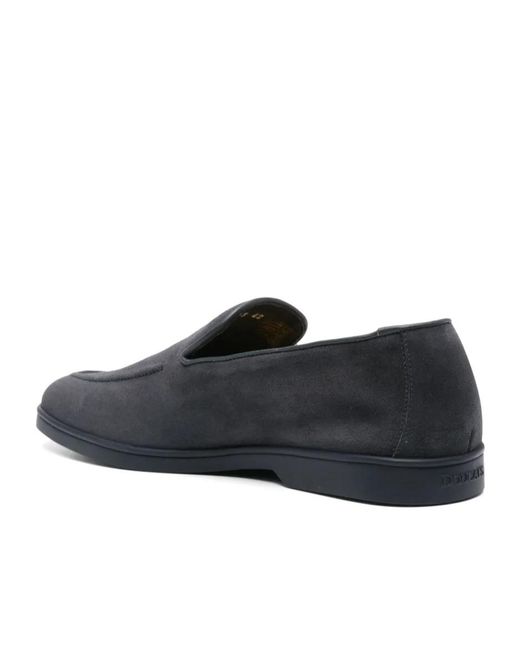 Doucal's Blue Adler Leather Loafers for men