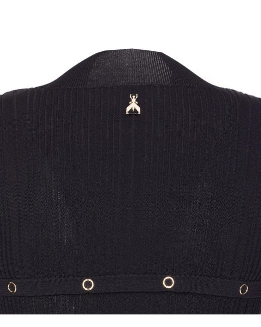 Patrizia Pepe Blue Button-Detail High-Neck Knitwear