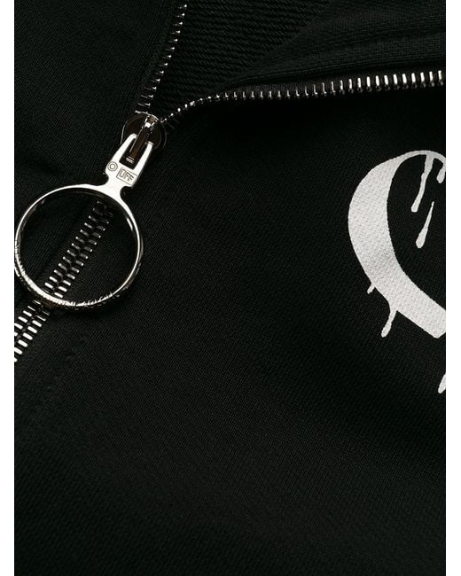 Off-White c/o Virgil Abloh Black Dropping Heart Logo Print Hoodie
