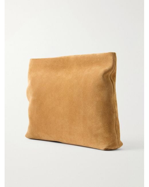 Nili Lotan Natural Solid Suede Clutch