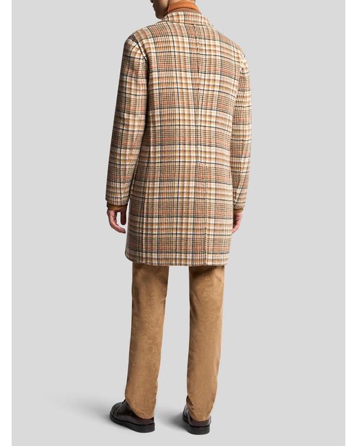 Etro Natural Single-Breasted Reversible Coat for men
