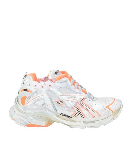 Balenciaga White Lace-Up Logo Sneakers