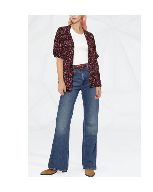 Isabel Marant Blue Wide-Leg High-Waisted Jeans