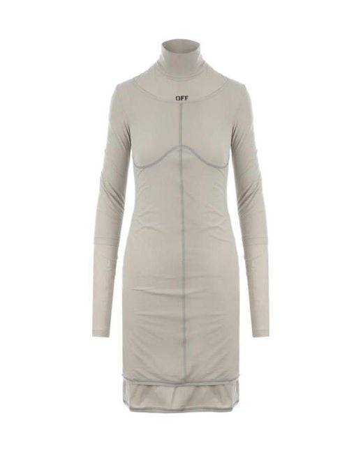 Off-White c/o Virgil Abloh Gray Jersey Bodycon Dress