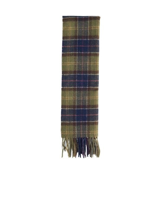 Barbour Blue Tartan Lambswool Scarf for men