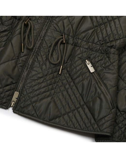 Burberry Green Micro Check-Stitch Wakerley Jacket