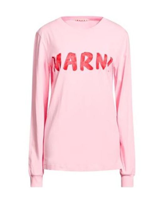 Marni Pink Solid Color Long Sleeve T-Shirt