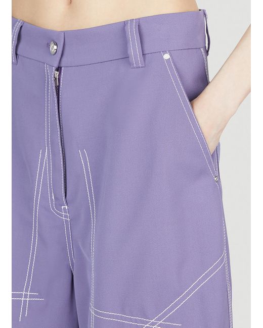 Stella McCartney Purple Logo Casual Pants