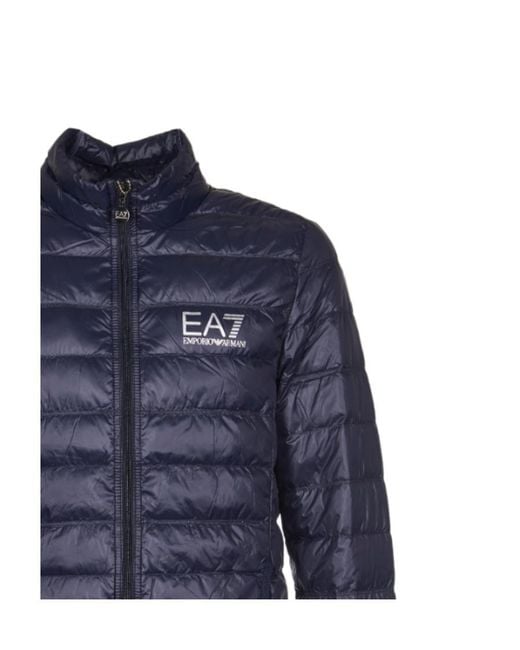 EA7 Blue Zipped Padded Jacket for men