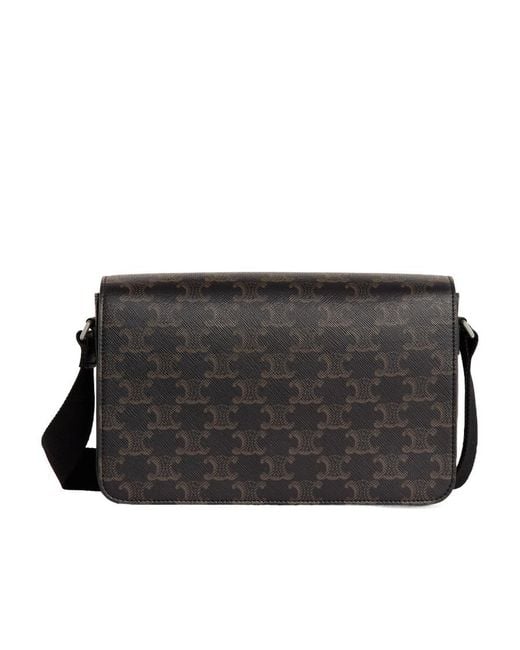 Céline Black Flap Messenger for men