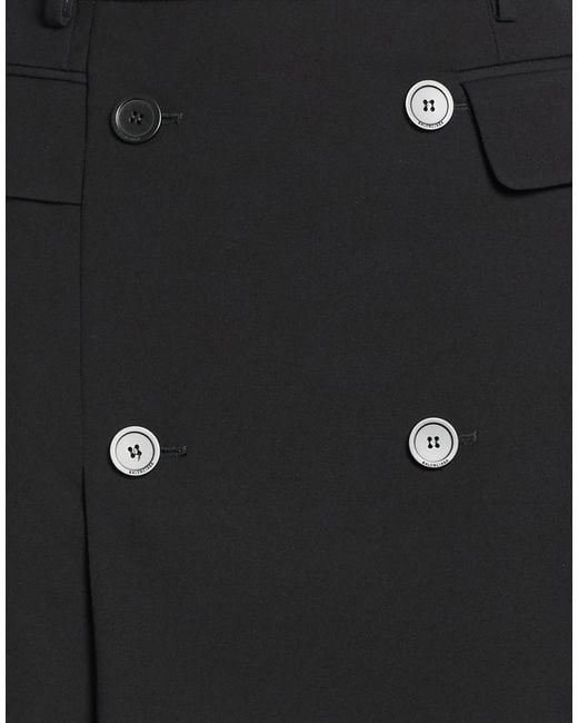 Balenciaga Black Solid-Colored Wrap Midi Skirt