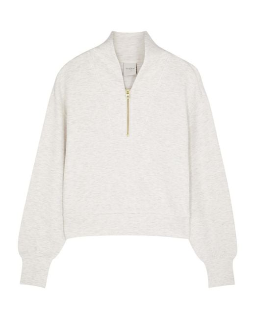 Varley White Half-Zip Stretch-Jersey Sweatshirt