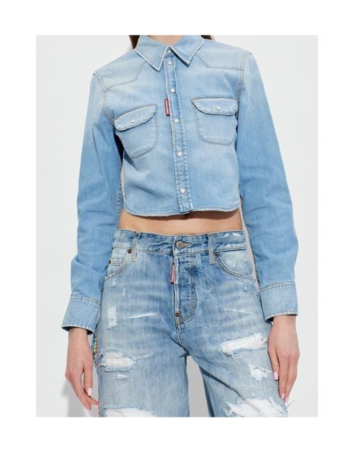 DSquared² Blue Long Sleeved Denim Shirt