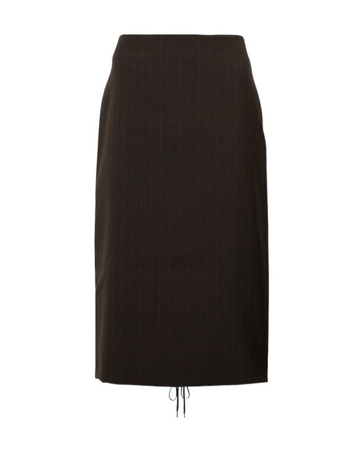 Jean Paul Gaultier Black X Lotta Volkova Lace-Up Wool Pencil Skirt