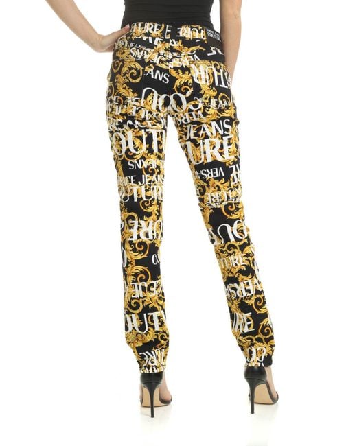 Versace Jeans Metallic Printed Casual Pants