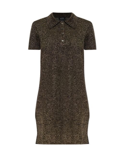 A.P.C. Green Lurex Thread Dress
