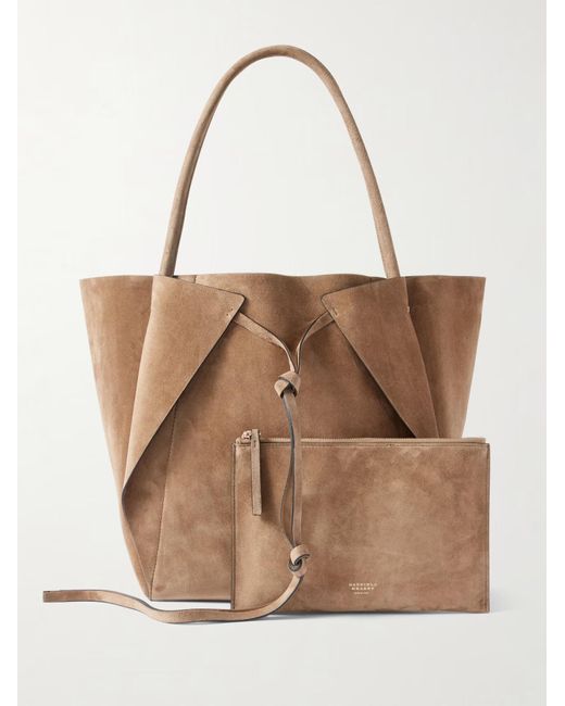 Gabriela Hearst Brown Marija Suede Knotted-Strap Tote Bag