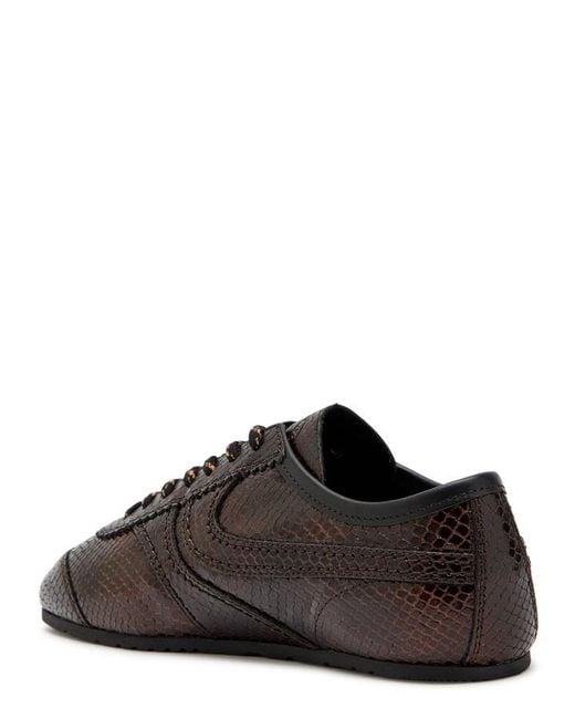 Dries Van Noten Brown Dustin Python-Effect Leather Sneakers