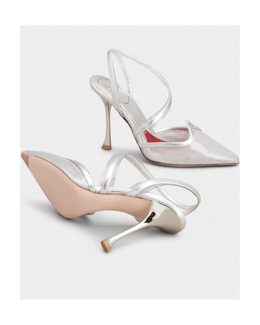 Roger Vivier White I Love Vivier Slingback Pumps