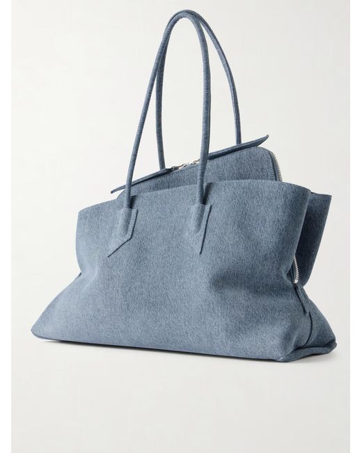 The Attico Blue Medium Asymmetric Denim Shoulder Bag