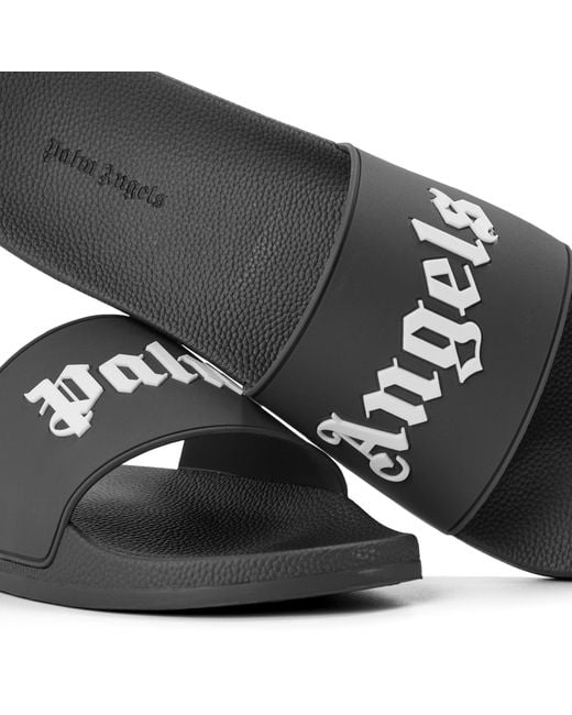 Palm Angels Black Comfortable Slippers for men