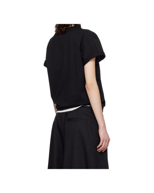 Lu'u Dan Black Box Neck T-Shirt for men